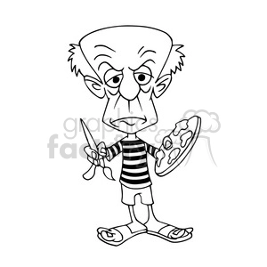Pablo Picasso bw cartoon caricature