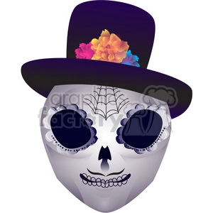 Day of the Dead skull head character illustration 2