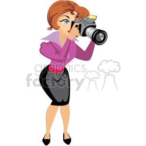 female photographer illustration holding camera
