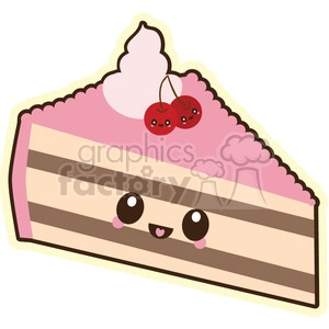 Cake slice vector clip art image