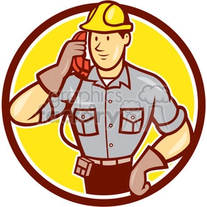 telephone repairman calling phone CIRC