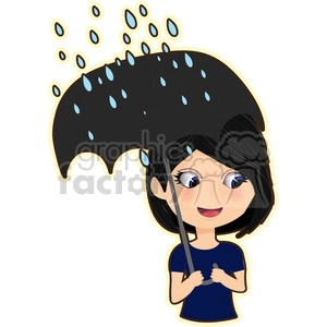 Umbrella Girl cartoon character vector image