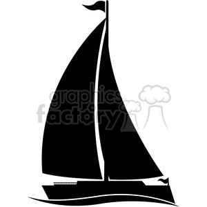 large sailboat silhouette in water with flag
