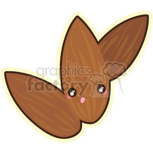 Almond cartoon character vector clip art image