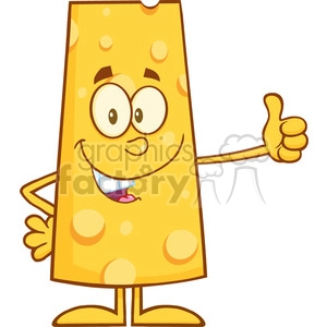 8505 Royalty Free RF Clipart Illustration Cheese Cartoon Character Showing Thumbs Up Vector Illustration Isolated On White