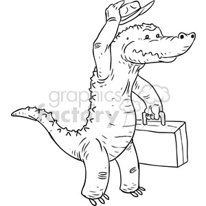 alligator salesman vector illustration
