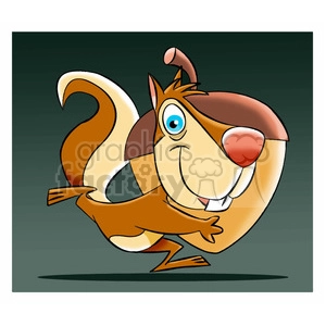 luke the cartoon squirrel carrying a large acorn