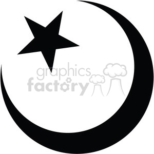islam star and crescent symbol vector icon