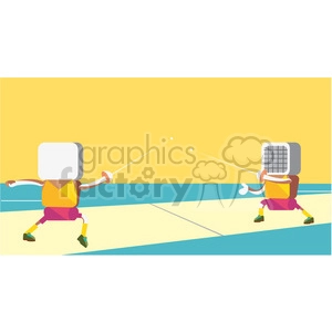 olympic sword fighters sports character illustration