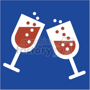 champagne glass new years cheers on a blue square icon vector art
