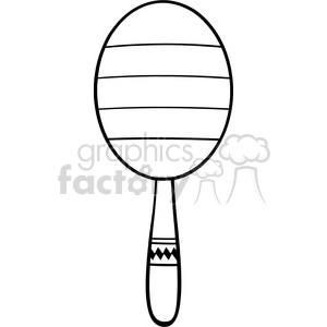 black and white mexican maracas vector illustration isolated on white background