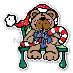 christmas teddy bear sticker