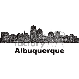 black and white city skyline vector clipart USA Albuquerque