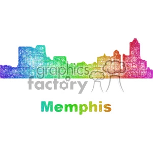 city skyline vector clipart USA Memphis