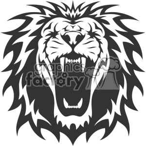 lion head roaring vector design