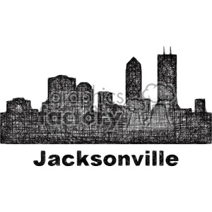 black and white city skyline vector clipart USA Jacksonville
