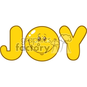 10844 Royalty Free RF Clipart Joy Yellow Logo With Smiley Face Cartoon Character Vector Illustration