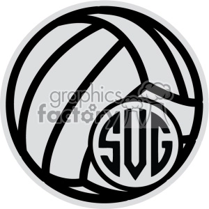 volleyball monogram svg cut file