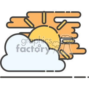 Partly cloudy flat vector icon design