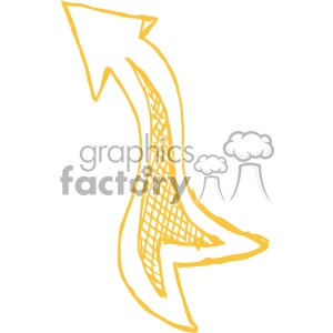 sketched up yellow arrow vector art
