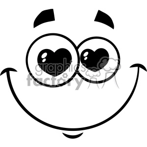 10917 Royalty Free RF Clipart Black And White Laugh Cartoon Funny Face With Smiley Expression Vector Illustration
