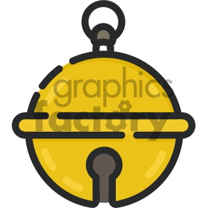 christmas gold bell vector icon