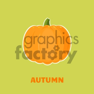 Pumpkin Fruit Cartoon Flat Design Style Vector Illustration With Background And Text Autumn
