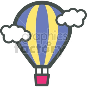 hot air balloon vector flat icons