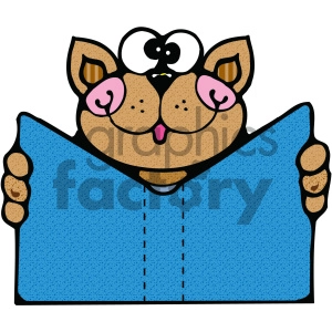 cat reading a blue book