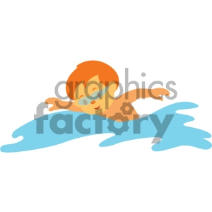 boy swimming vector illustration
