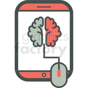 brain connection smart device vector icon