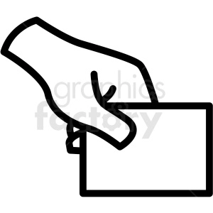 hand holding card vector icon