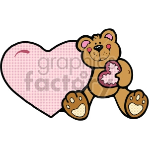 pink heart and teddy bear