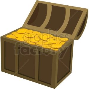 treasure chest full of gold vector clipart no background