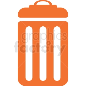 orange trash can icon