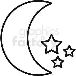 moon vector icon outline
