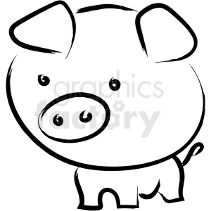 cartoon pig drawing vector icon