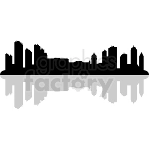city skyline silhouette with shadow vector