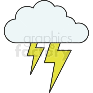 lightning cloud vector clipart icon