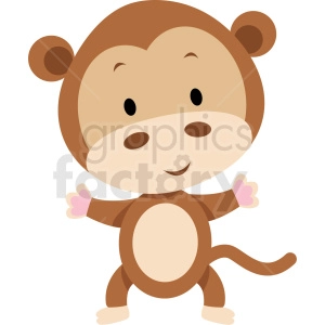 baby cartoon monkey vector clipart