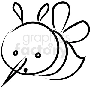 cartoon bee drawing vector icon