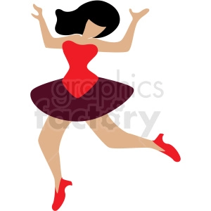 hispanic woman dancing vector clipart
