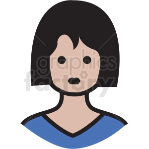 white housewife avatar vector clipart
