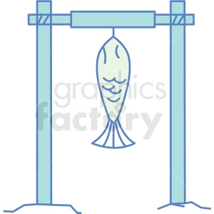 fish hanging on rod icon