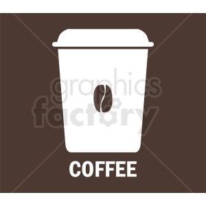 coffee travel cup on brown background vector