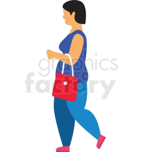 woman walking vector clipart