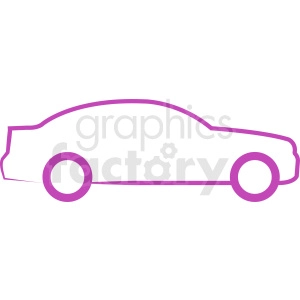 purple car outline clipart