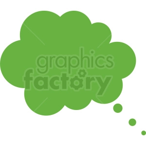 green thought bubble vector clipart no background