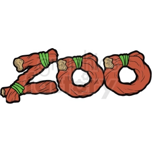cartoon zoo typography vector clipart