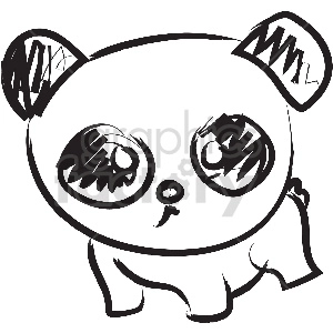 black and white tattoo panda vector clipart